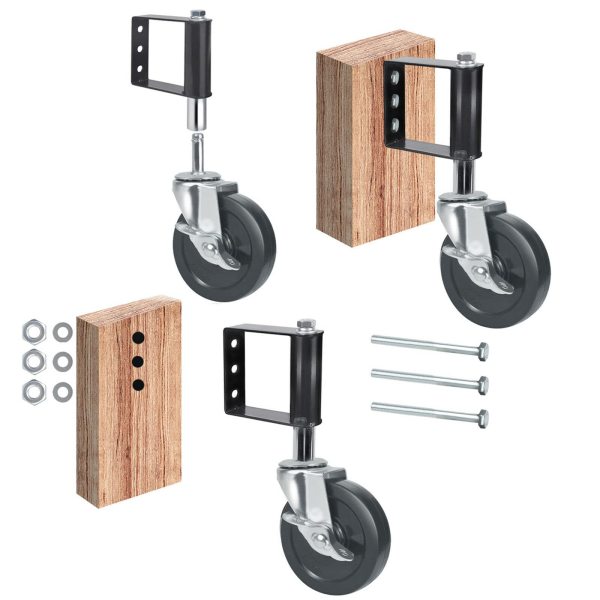 Lot de 2 roulettes de portail à ressort pour portail - Charge maximale : 50 kg - Avec frein de verrouillage latéral