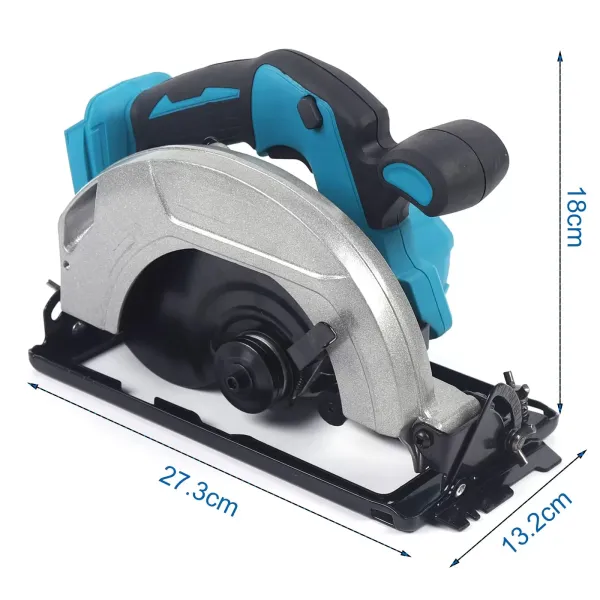 Scie circulaire portative sans fil 18 V - 45 degrés - 4500 tr/min - Puissance de couple : 27,3 x 13,2 x 18 cm