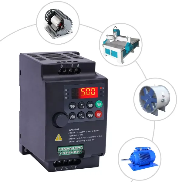 AC 220 V/0,75 KW 1 HP 4 A CNC VFD Convertisseur monophasé vers triphasé pour le contrôle de vitesse du moteur de broche