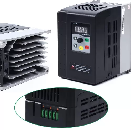 Inverseur de fréquence VFD monophasé - Régulateur de vitesse - 220 V - 2,2 kW - Variable - Capacité de driver - Réglable pour moteur à broche