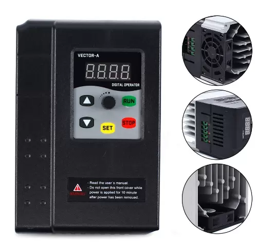Inverseur de fréquence VFD monophasé - Régulateur de vitesse - 220 V - 2,2 kW - Variable - Capacité de driver - Réglable pour moteur à broche