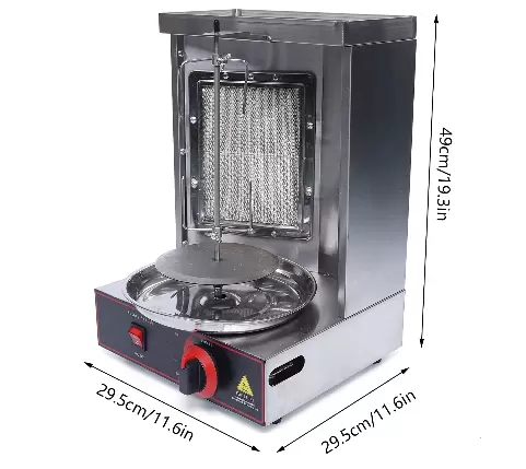 Roestvrijstalen gas verticale barbecuemachine kebabmachine
