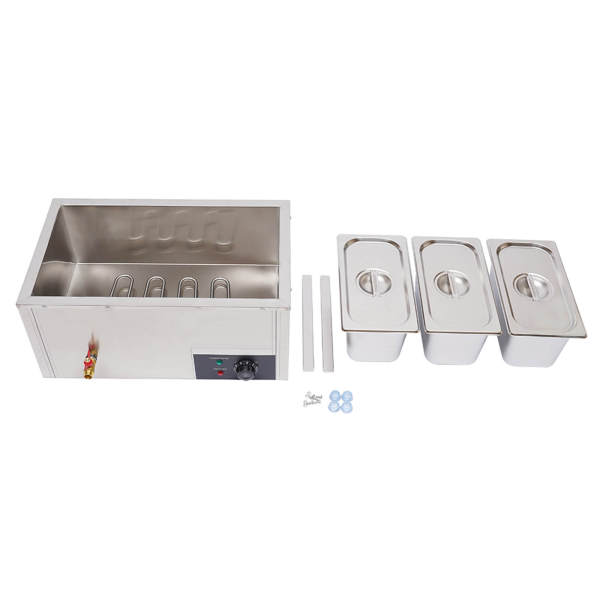 3 x 7 l de 7 l de chauffe-plats en acier inoxydable pour la restauration - 850 W