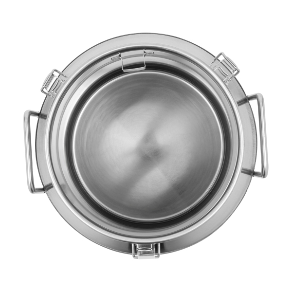 Bidon à lait en acier inoxydable durable, seau à vin, seau fourre-tout pour usage intensif en restaurant, acier inoxydable 201 non magnétique, silicone, 40 L, argent