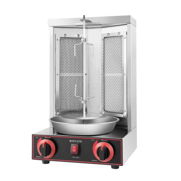 Barbecue électrique pour kebab - la machine de gril de gyroscope - Machine verticale de gril  - 2 brûleurs