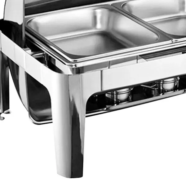 9L Réchaud Récipient Réchauffant Couvercle Réchaud Avec 2 Demi Tailles Plateaux de Restauration