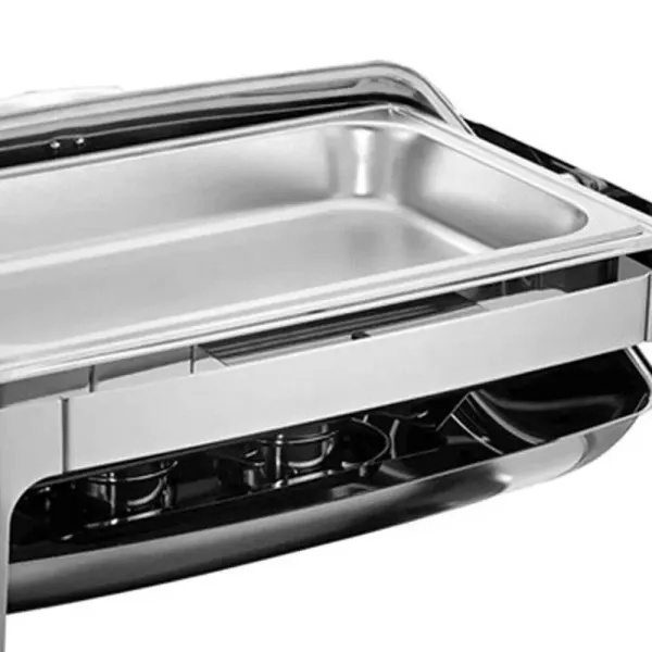 9L Réchaud Récipient Réchauffant Couvercle Réchaud Avec 2 Demi Tailles Plateaux de Restauration