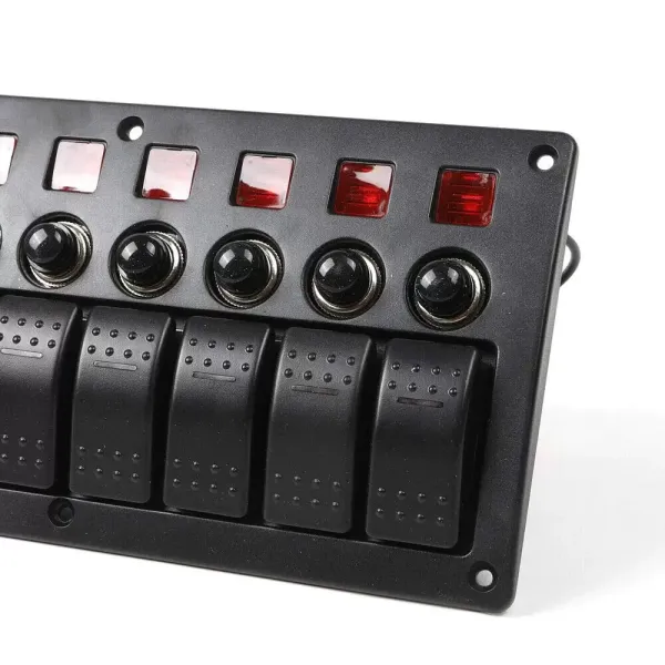 Panneau de commutation à bascule LED 3 en 1 8 vitesses
