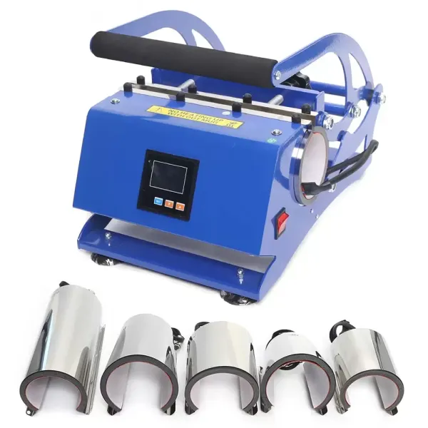 Presse à transfert 6 en 1 - Presse à chaleur - Double station automatique - Taille : 11 oz - 20 oz - 30 oz)