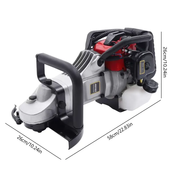 Meuleuse d'angle professionnelle à 2 temps 1,2 kW 32,6 CC - 2 temps - Ponceuse à béton - Fréquence de frappe : 5500 tr/min