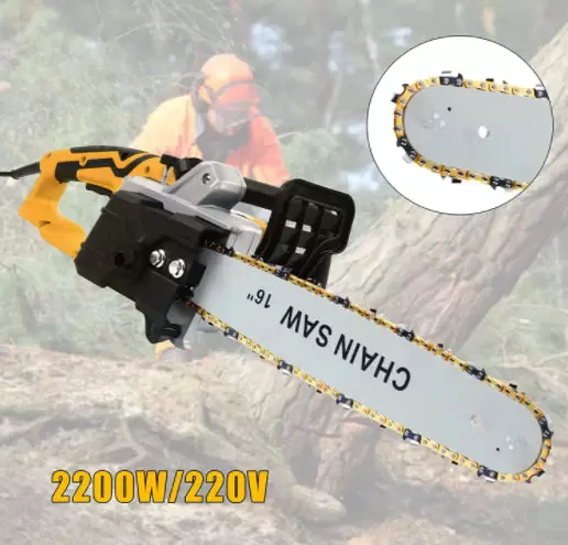 Tronçonneuse électrique 2000 W 16" - Pour tronçonneuse - Jaune cuivre - 800 tr/min - Transmission en aluminium