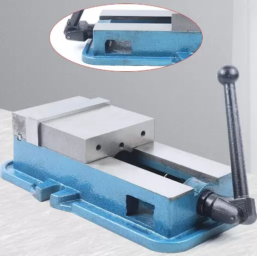 6" Precisiespanschroef voor boormachines, freespers, tafelklem, blauw
