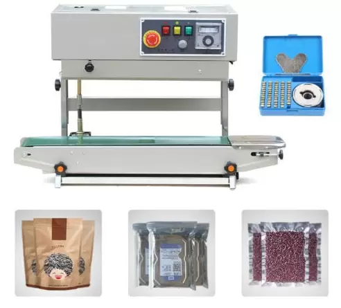 Plastique Machine à Sceller Automatique FR-770 Sceller Machine Électrique à Pression Manuel De Nourriture Scelleuse Thermique 800W 24m/min