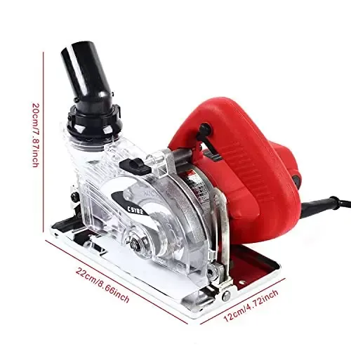 Rainureuse murale électrique 1800 W 18000 tr/min - Sans poussière - 125 mm - Pour pierre, marbre, béton, bois
