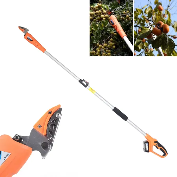 Sécateur électrique à branches hautes 220 V avec tiges d'extension en alliage d'aluminium dur et poignée