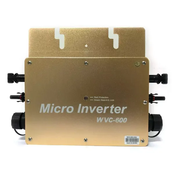 Micro onduleur WVC-600 W MPPT - Onduleur solaire étanche IP65 - Avec connexion réseau PV Inverter numérique - 22-50 VDC (doré) Micro onduleur WVC-600 W MPPT - Onduleur solaire étanche IP65 - Avec connexion réseau PV Inverter numérique - 22-50 VDC (doré)