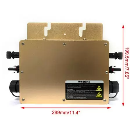 Micro onduleur WVC-600 W MPPT - Onduleur solaire étanche IP65 - Avec connexion réseau PV Inverter numérique - 22-50 VDC (doré)