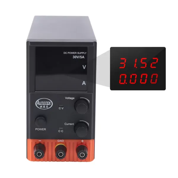 Bloc d'alimentation de laboratoire 220 V 5 A CC réglable avec affichage LED à 4 chiffres, câble d'alimentation européen