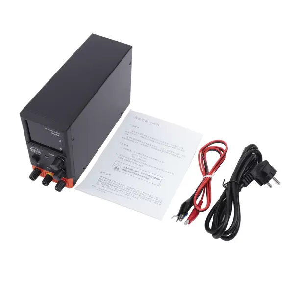 Bloc d'alimentation de laboratoire 220 V 5 A CC réglable avec affichage LED à 4 chiffres, câble d'alimentation européen