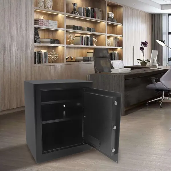 Interrupteur à clé électronique de 45 litres - Double cloison amovible avec batterie - Petit coffre-fort de 45 cm de haut