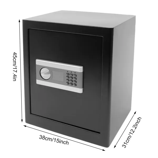 Interrupteur à clé électronique de 45 litres - Double cloison amovible avec batterie - Petit coffre-fort de 45 cm de haut
