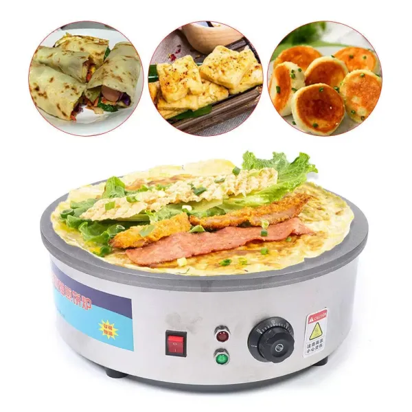 Crêpière Commercial Professionnel Appareil à Crêpes Assiette à Crêpes Crêpière en Acier Inoxydable