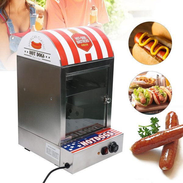 Machine à hot dog électrique 1500 W 220 V Machine à vapeur chaude commerciale