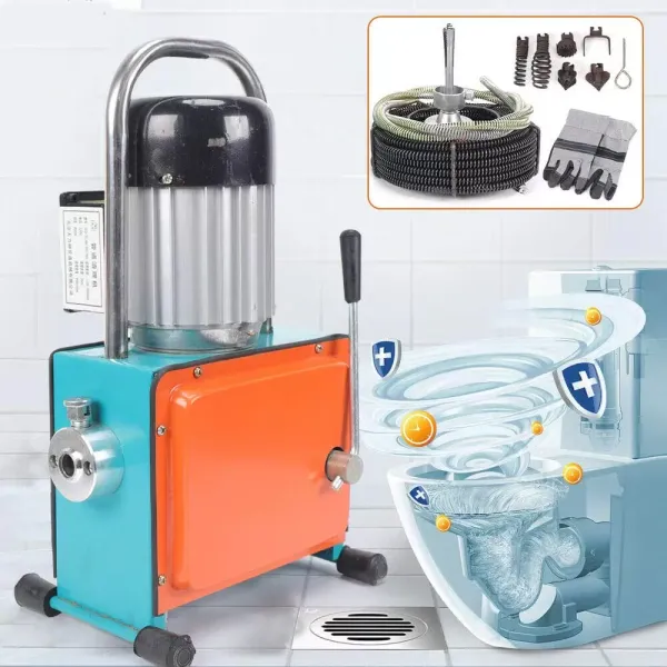 Nettoyeur de tuyaux électrique avec spirale pour nettoyage de tuyaux de 20 à 110 mm