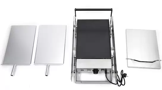 Commerciële elektrische hamburgermaker van 2000 W, roestvrij staal, 50-300 °C, voor hamburgers, spek, broodjes en eieren