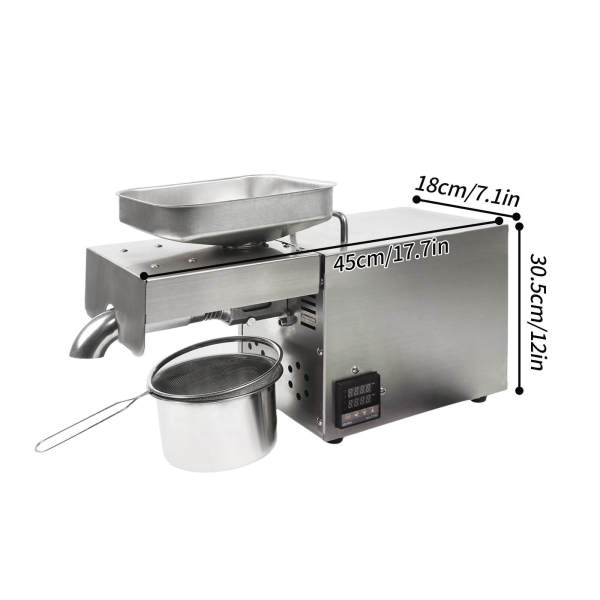 Extracteur d'huile Electrique 610 W, Machine de Presse à Huile d'acier Inoxydable