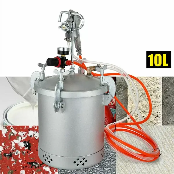 Pistolet à peinture - Réservoir de 10 l - Avec régulateur d'air et valve de sécurité Pistolet à peinture - Réservoir de 10 l - Avec régulateur d'air et valve de sécurité