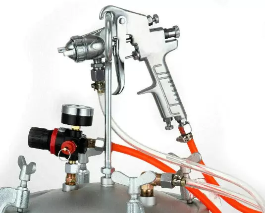 Pistolet à peinture - Réservoir de 10 l - Avec régulateur d'air et valve de sécurité
