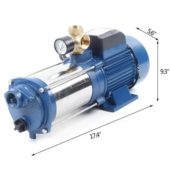Pompe centrifuge 1800 W Pompe de jardin avec disjoncteur de protection moteur 2850 tr/min.