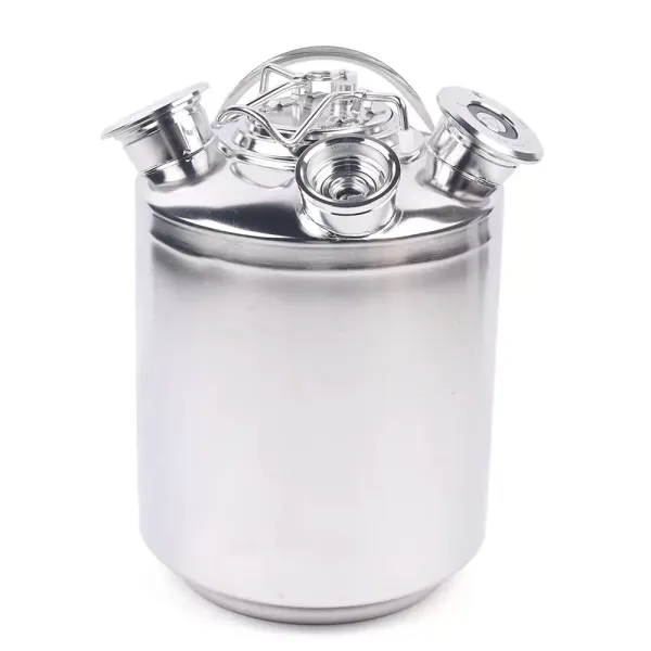 Fût de nettoyage de bière en acier inoxydable 10L récipient de nettoyage réservoir de nettoyage à 3 têtes fût de nettoyage de caisse de bière Fût de nettoyage de bière en acier inoxydable 10L récipient de nettoyage réservoir de nettoyage à 3 têtes fût de nettoyage de caisse de bière
