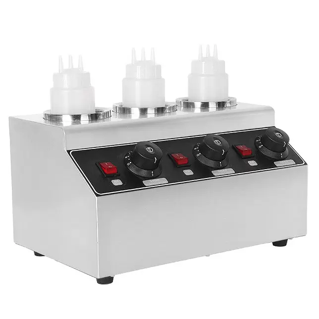 240W 3 flessen verstelbaar roestvrijstalen elektrisch sausverwarmer verwarmingsapparaat voor restaurants