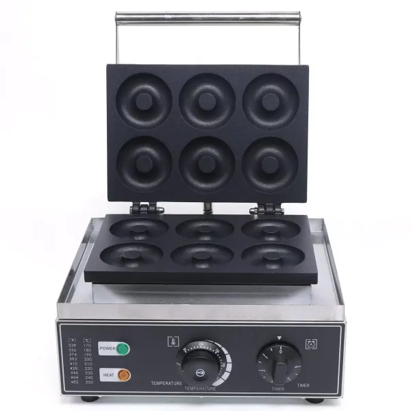Machine à donuts électrique pour 6 donuts - 220 V - En acier inoxydable