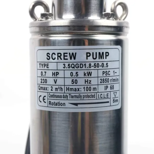 Pompe immergée pour Fontaine de Jardin 500 W - Pompe Submersible en Acier Inoxydable