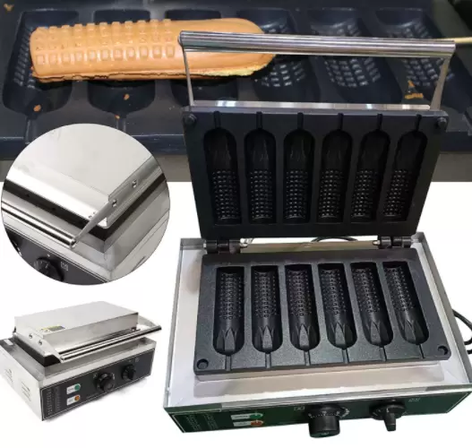 Professionele wafelijzer 1500W verstelbare temperatuur 50-300℃ LED-indicator wafelmachine voor bakkerijen, restaurants, kiosken, kantines