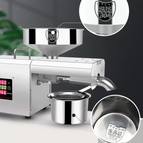 Machine à huile automatique 750W- Pour coco, colza, sésame, cacahuète, noix de coco - 50-250 °C