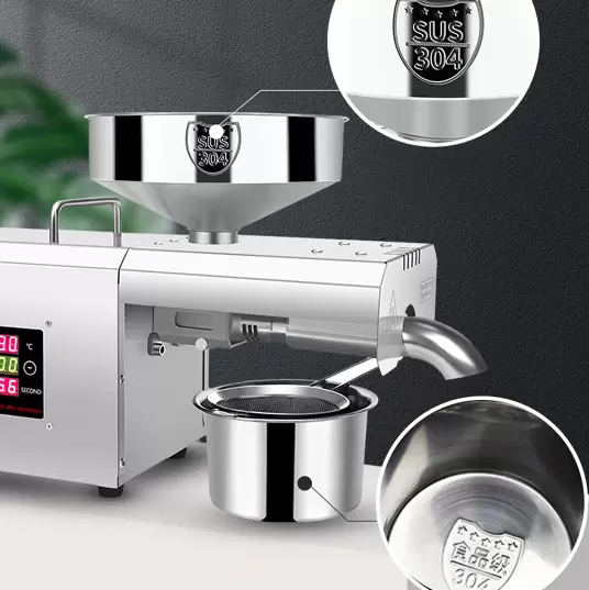Machine à huile automatique 600 W 220 V - Pour olives, coco, colza, sésame, cacahuète, noix de coco - 50-250 °C