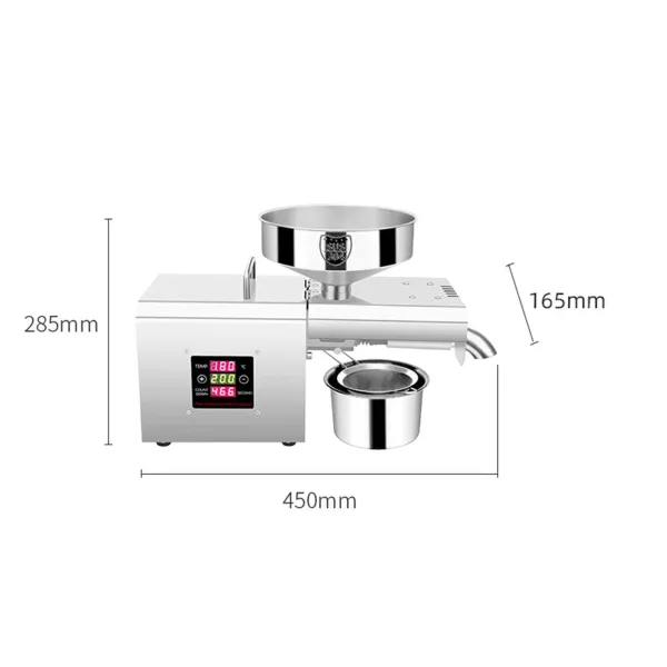 Machine à huile automatique 750W- Pour coco, colza, sésame, cacahuète, noix de coco - 50-250 °C