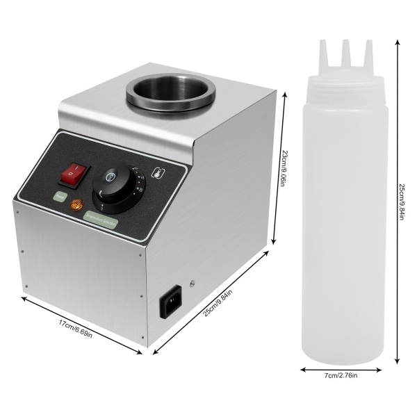 Chauffe-sauce électrique en acier inoxydable 650 ml - 30-85 °C