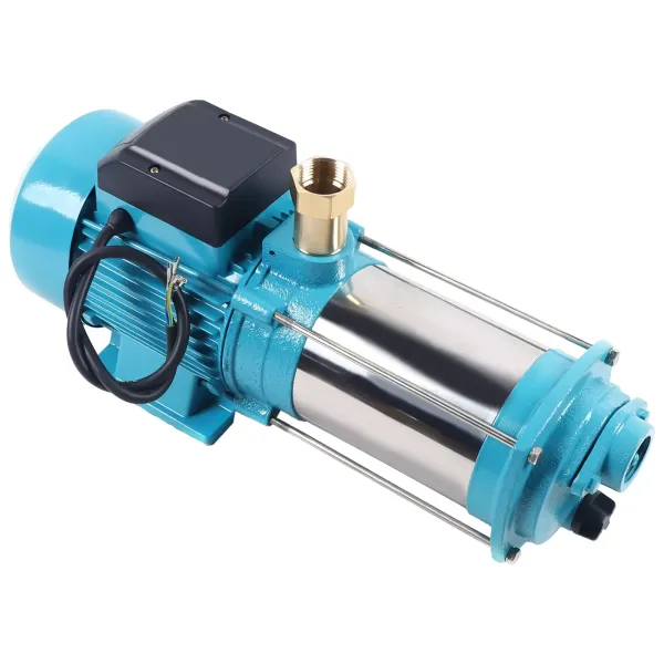 Pompe centrifuge de jardin IP44 1300 W 4000 l/h 2850 tr/min avec régulateur en acier inoxydable et fonte