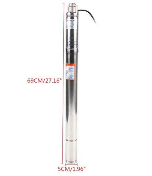 Pompe immergée en acier inoxydable 0,35 kW - Diamètre de la pompe : 5 cm - Câble de raccordement : 15 m
