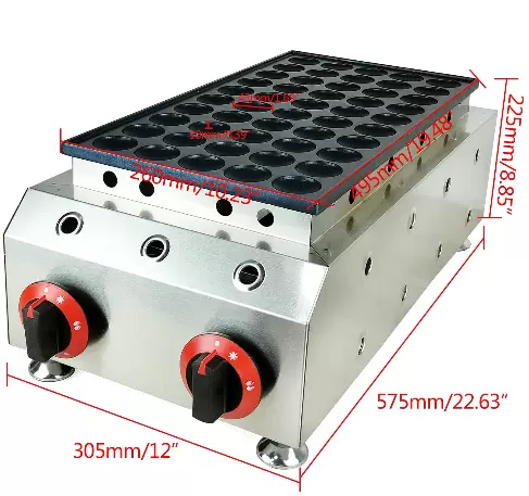 Dorayaki aluminium wafelpan met antiaanbaklaag en tefloncoating 25/50 gaten voor zoetwaren en desserts 4,5 cm