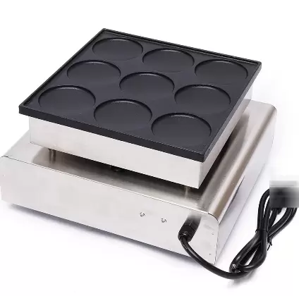 Elektrische crêpemaker Commerciële crêpemaker voor 9 Dorayaki, pannenkoeken (3,03 x 3,03 x 0,39 inch)