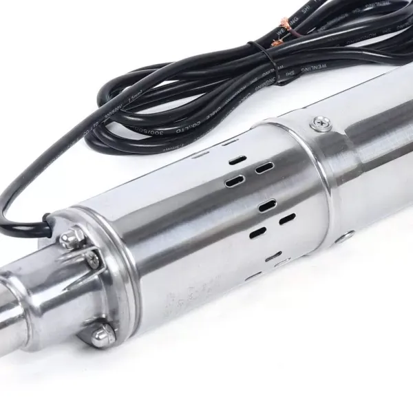 Pompe à Eau Solaire DC 24V 370W Submersible Pompe de Puits Inox 1.8m³/H MAX 65m Puits Profond Solaire Submersible