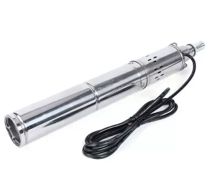 Pompe à Eau Solaire DC 24V 370W Submersible Pompe de Puits Inox 2m³/H MAX 65m Puits Profond Solaire Submersible