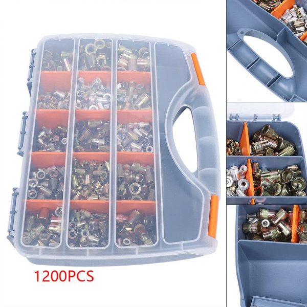 Lot de 1200 écrous à rivets aveugles en acier inoxydable et aluminium M3 M4 M5 M6 M8 M10 M12