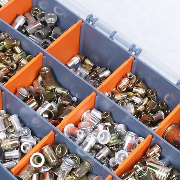 Lot de 1200 écrous à rivets aveugles en acier inoxydable et aluminium M3 M4 M5 M6 M8 M10 M12